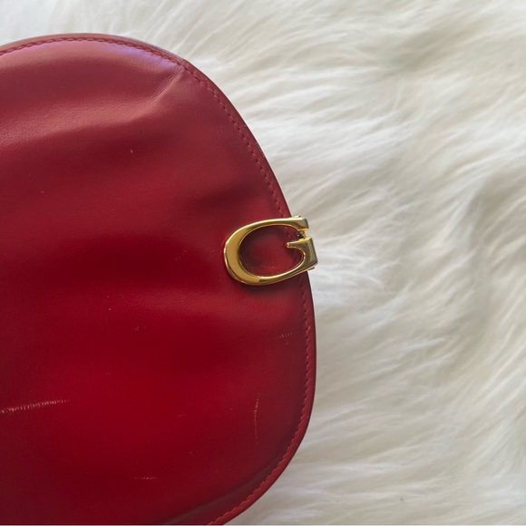 Vintage Gucci Red Leather Dome Lilypad Wallet Small Clutch Rare - Picture 6 of 16